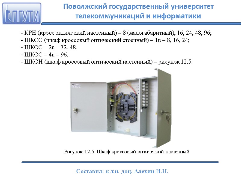 - КРН (кросс оптический настенный) – 8 (малогабаритный), 16, 24, 48, 96; - ШКОС